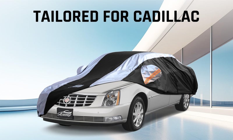 AltoCover Car Cover Waterproof All Weather with Silver Strip Design, Custom Fit for DTS(2006–2011), XTS(2013-2019), CT6(2016-2020), DTS Accessory with Door Zipper & Windproof Straps - Image 2